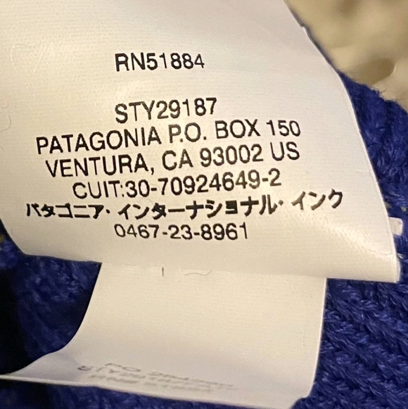 PATAGONIA Desert Blue & Mustard-Yellow Knit POM POM Hat ONE SIZE - Picture 11 of 15